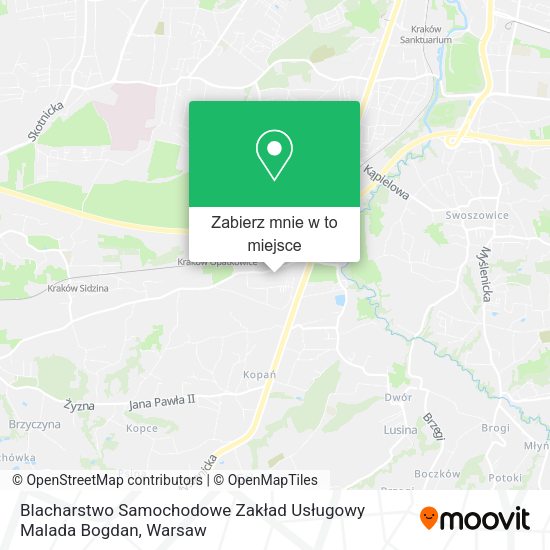 Mapa Blacharstwo Samochodowe Zakład Usługowy Malada Bogdan