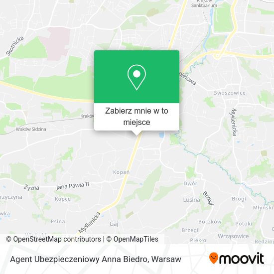 Mapa Agent Ubezpieczeniowy Anna Biedro