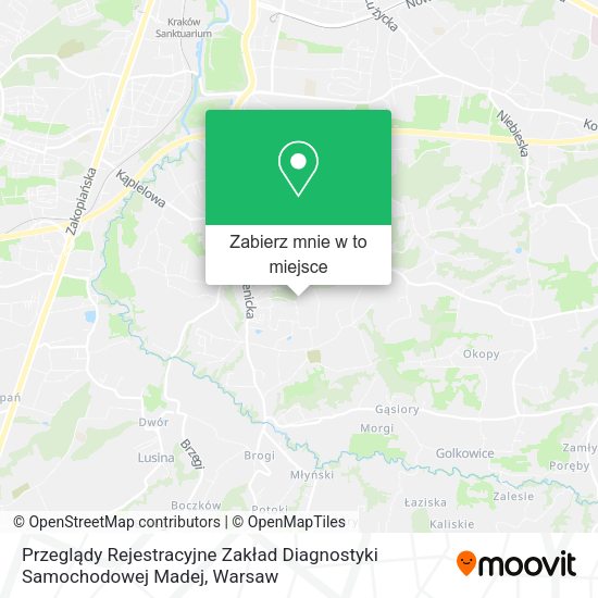 Mapa Przeglądy Rejestracyjne Zakład Diagnostyki Samochodowej Madej