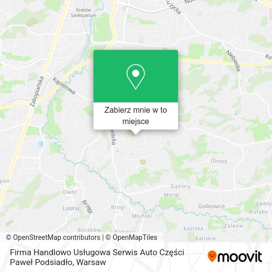 Mapa Firma Handlowo Usługowa Serwis Auto Części Paweł Podsiadło