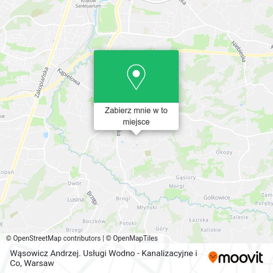 Mapa Wąsowicz Andrzej. Usługi Wodno - Kanalizacyjne i Co