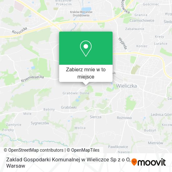 Mapa Zaklad Gospodarki Komunalnej w Wieliczce Sp z o O