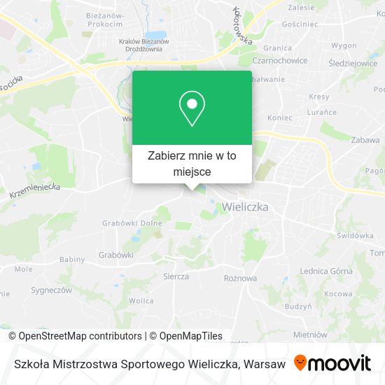 Mapa Szkoła Mistrzostwa Sportowego Wieliczka