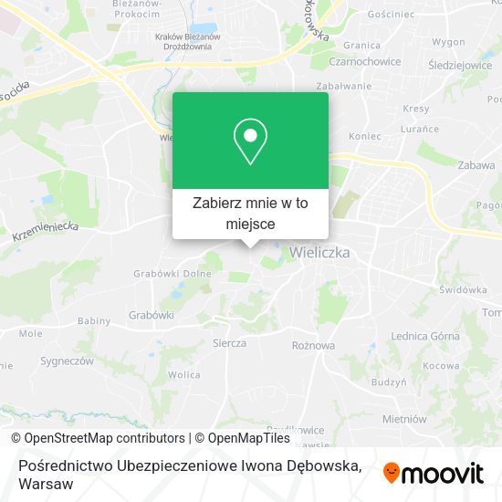 Mapa Pośrednictwo Ubezpieczeniowe Iwona Dębowska