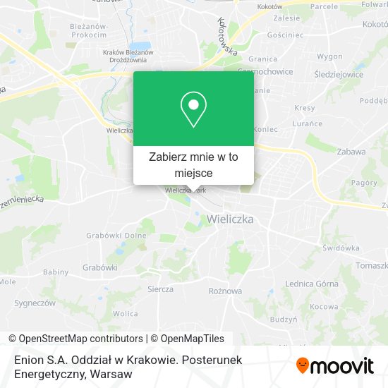 Mapa Enion S.A. Oddział w Krakowie. Posterunek Energetyczny