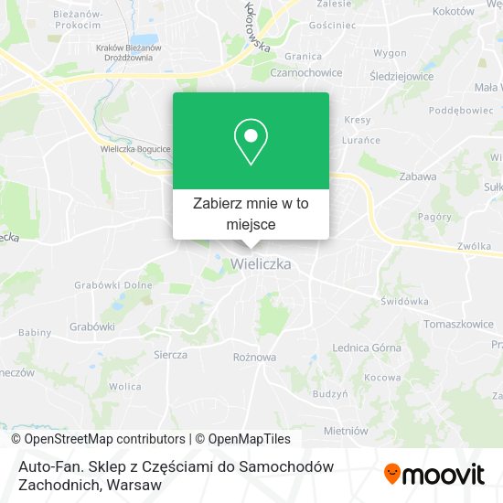 Mapa Auto-Fan. Sklep z Częściami do Samochodów Zachodnich