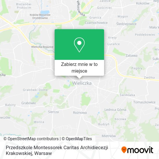 Mapa Przedszkole Montessorek Caritas Archidiecezji Krakowskiej