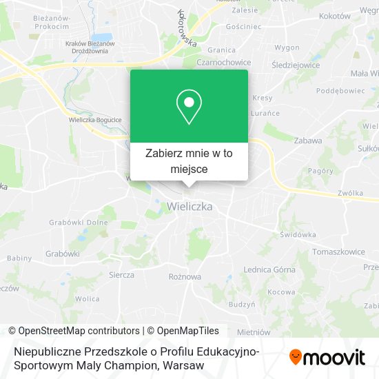 Mapa Niepubliczne Przedszkole o Profilu Edukacyjno-Sportowym Maly Champion