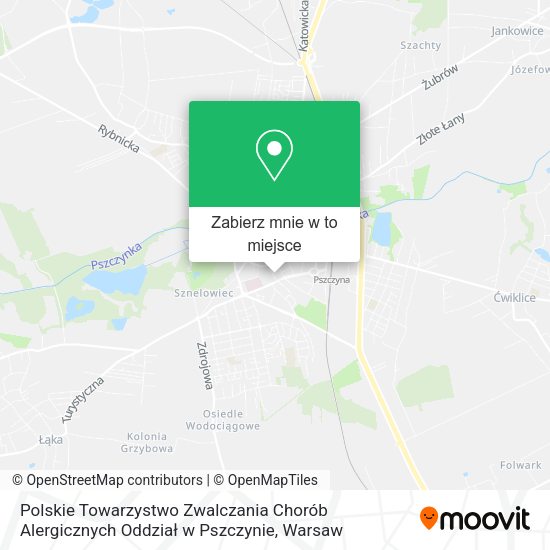 Mapa Polskie Towarzystwo Zwalczania Chorób Alergicznych Oddział w Pszczynie