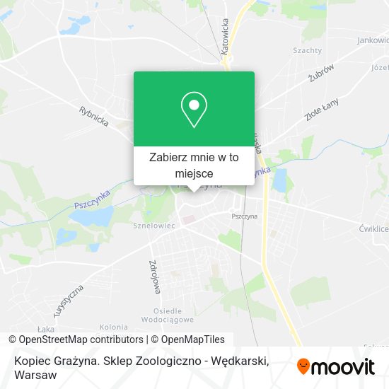 Mapa Kopiec Grażyna. Sklep Zoologiczno - Wędkarski