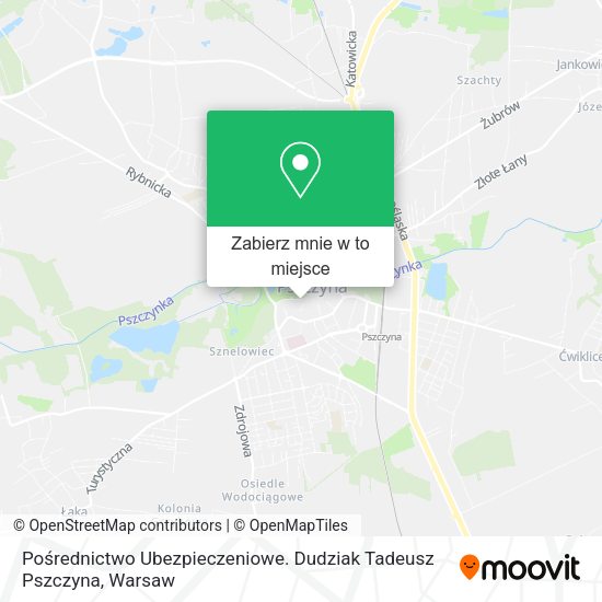 Mapa Pośrednictwo Ubezpieczeniowe. Dudziak Tadeusz Pszczyna