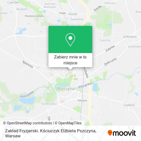 Mapa Zakład Fryzjerski. Kściuczyk Elżbieta Pszczyna