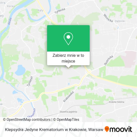 Mapa Klepsydra Jedyne Krematorium w Krakowie