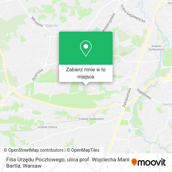 Mapa Filia Urzędu Pocztowego, ulica prof. Wojciecha Marii Bartla