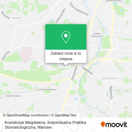 Mapa Kowalczyk Magdalena. Indywidualna Praktka Stomatologiczna