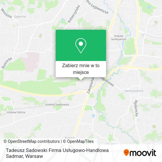 Mapa Tadeusz Sadowski Firma Usługowo-Handlowa Sadmar