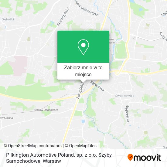 Mapa Pilkington Automotive Poland. sp. z o.o. Szyby Samochodowe