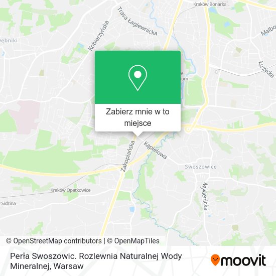 Mapa Perła Swoszowic. Rozlewnia Naturalnej Wody Mineralnej