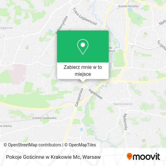 Mapa Pokoje Gościnne w Krakowie Mc