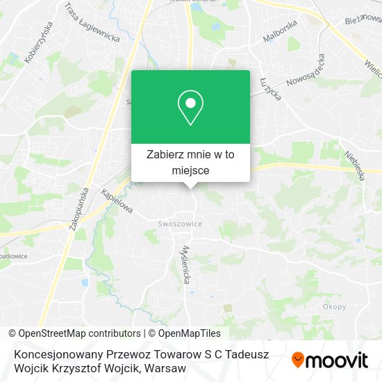 Mapa Koncesjonowany Przewoz Towarow S C Tadeusz Wojcik Krzysztof Wojcik