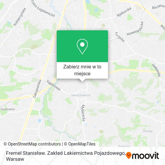 Mapa Fremel Stanisław. Zakład Lakiernictwa Pojazdowego