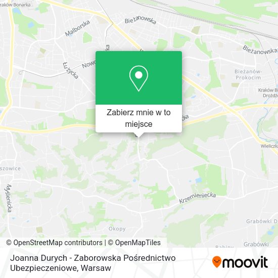 Mapa Joanna Durych - Zaborowska Pośrednictwo Ubezpieczeniowe