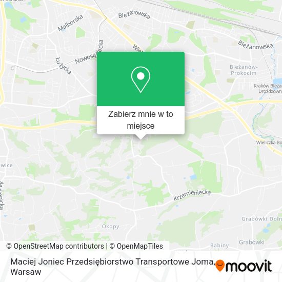 Mapa Maciej Joniec Przedsiębiorstwo Transportowe Joma