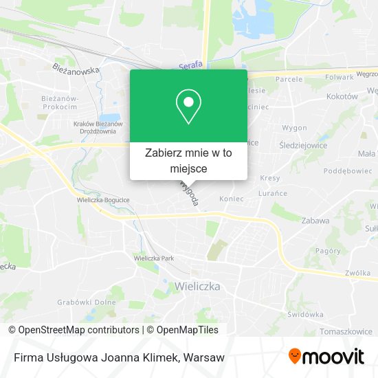 Mapa Firma Usługowa Joanna Klimek