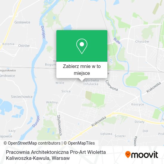 Mapa Pracownia Architektoniczna Pro-Art Wioletta Kaliwoszka-Kawula