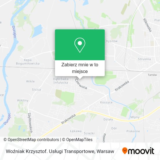 Mapa Woźniak Krzysztof. Usługi Transportowe