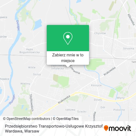 Mapa Przedsiębiorstwo Transportowo-Usługowe Krzysztof Wardawa