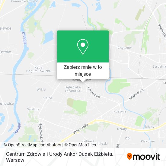 Mapa Centrum Zdrowia i Urody Ankor Dudek Elżbieta