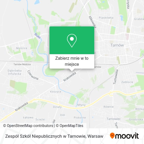 Mapa Zespół Szkół Niepublicznych w Tarnowie