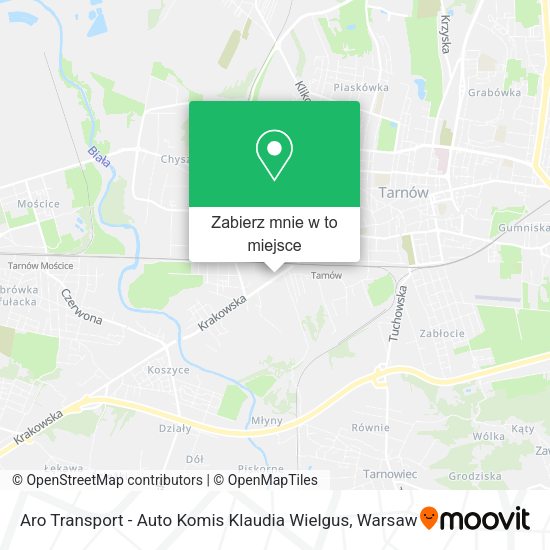 Mapa Aro Transport - Auto Komis Klaudia Wielgus