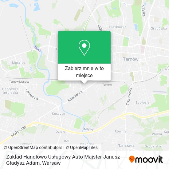 Mapa Zakład Handlowo Usługowy Auto Majster Janusz Gładysz Adam