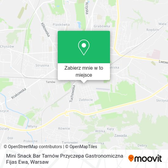 Mapa Mini Snack Bar Tarnów Przyczepa Gastronomiczna Fijas Ewa