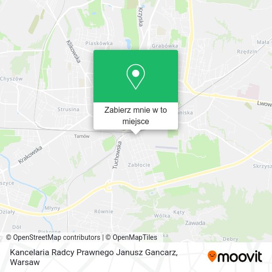 Mapa Kancelaria Radcy Prawnego Janusz Gancarz