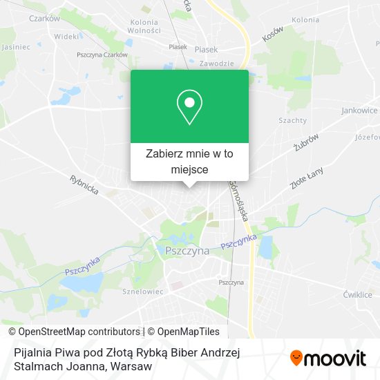 Mapa Pijalnia Piwa pod Złotą Rybką Biber Andrzej Stalmach Joanna