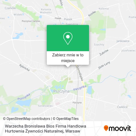 Mapa Warzecha Bronisława Bios Firma Handlowa Hurtownia Żywności Naturalnej