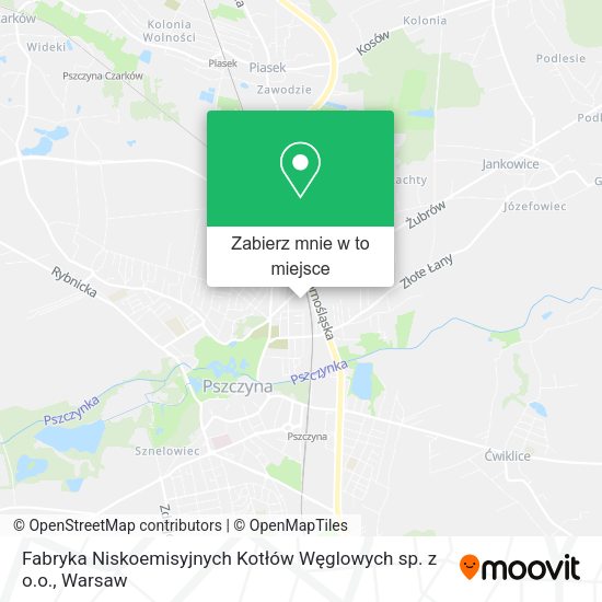 Mapa Fabryka Niskoemisyjnych Kotłów Węglowych sp. z o.o.