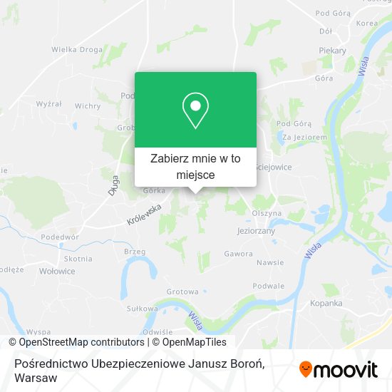 Mapa Pośrednictwo Ubezpieczeniowe Janusz Boroń