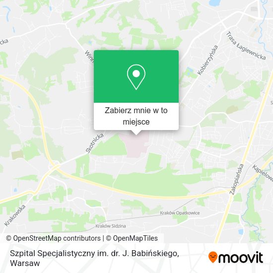 Mapa Szpital Specjalistyczny im. dr. J. Babińskiego