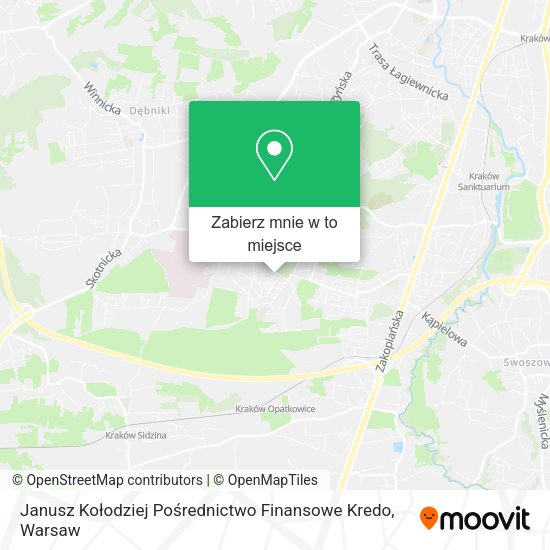 Mapa Janusz Kołodziej Pośrednictwo Finansowe Kredo