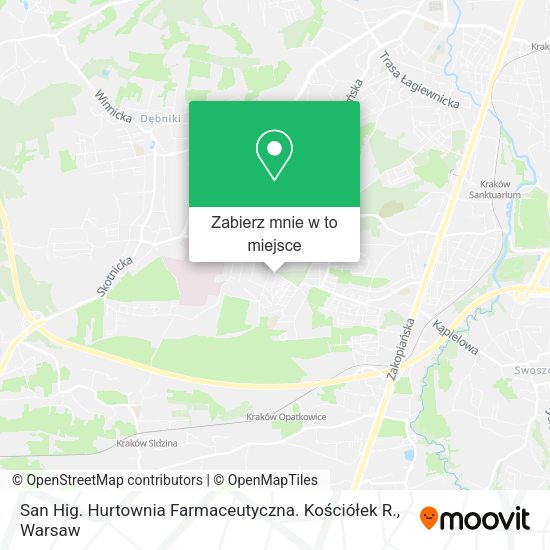 Mapa San Hig. Hurtownia Farmaceutyczna. Kościółek R.