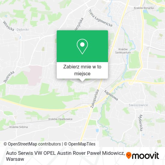 Mapa Auto Serwis VW OPEL Austin Rover Paweł Midowicz