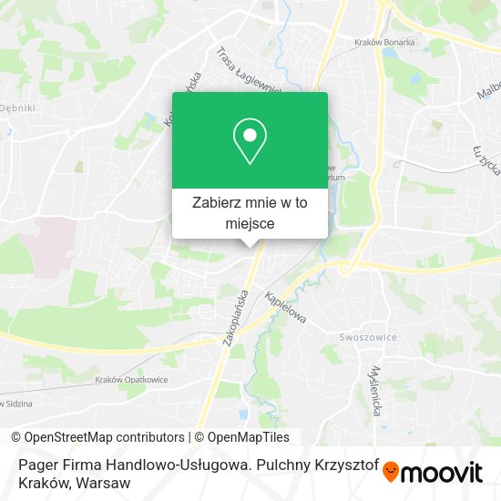 Mapa Pager Firma Handlowo-Usługowa. Pulchny Krzysztof Kraków