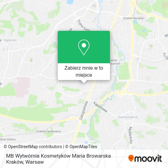 Mapa MB Wytwórnia Kosmetyków Maria Browarska Kraków