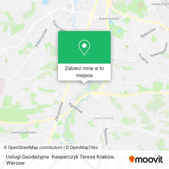 Mapa Usługi Geodezyjne. Kasperczyk Teresa Kraków