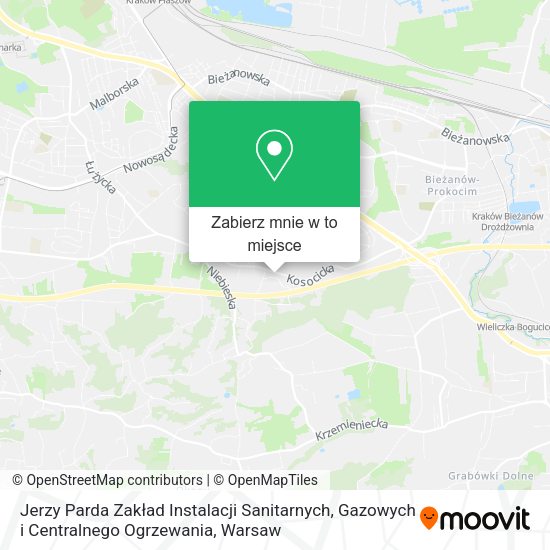 Mapa Jerzy Parda Zakład Instalacji Sanitarnych, Gazowych i Centralnego Ogrzewania