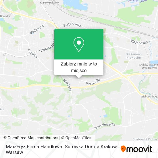 Mapa Max-Fryz Firma Handlowa. Surówka Dorota Kraków